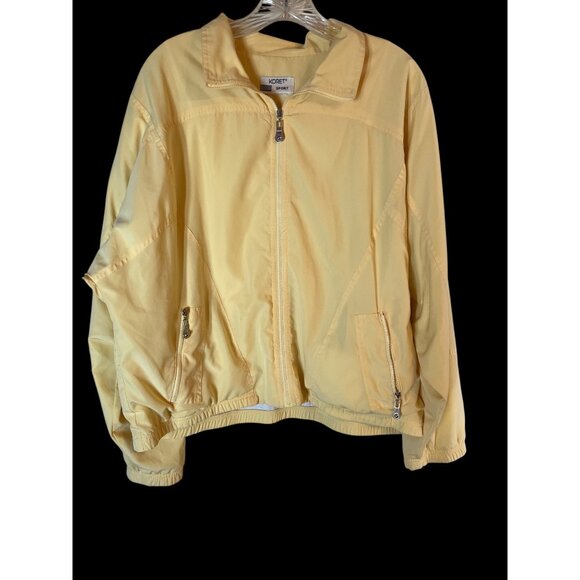 Vintage Koret Sport Women’s Yellow Zip-Up Windbreaker Jacket XL - Picture 1 of 6